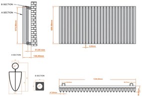 Eastbrook Witney radiator 125x60cm aluminium 2034W antraciet