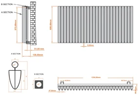 Eastbrook Witney radiator 125x60cm aluminium 2034W antraciet
