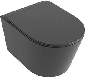 Mondiaz Lavie toiletpot randloos met softclose zitting dark grey