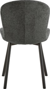 FIORA Donkergrijs (stof Apia 458)/zwart frame - MODERNE GESTOFFEERDE STOEL VOOR WOONKAMER/EETKAMER LOFT