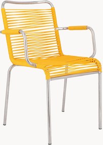 Handgemaakte tuin armstoelen Mya Spaghetti, 4-delig, stapelbaar