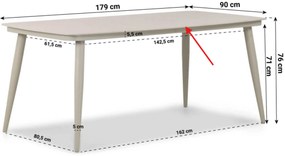 Tuinset 4 personen 180 cm Outdoor textiel Grijs Lifestyle Garden Furniture Lugo/Vienna