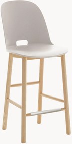Handgemaakte barstoel Alfi High Back met essenhouten poten