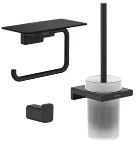 Hansgrohe Addstoris toiletaccessoireset - driedelig - Mat zwart SW651064/SW651262/SW651131