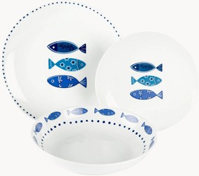 Porseleinen serviesset Ocean, 6 personen, 18-delig