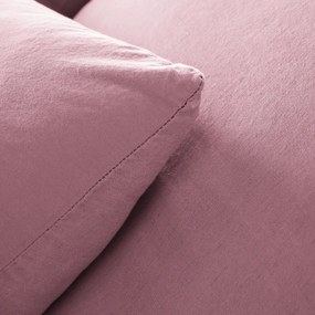 Dubbelzijdige kussensloop in gewassen linnen en gewassen katoen, Annaba