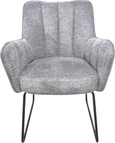 Eetkamerstoel - Kevin - stof Bjorn grof geweven lichtgrijs