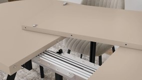 Mazzoni EXPANSO Kasjmier / zwarte poten - OVALE UITSCHUIFTAFEL 160-360 cm VOOR 16-18 PERSONEN
