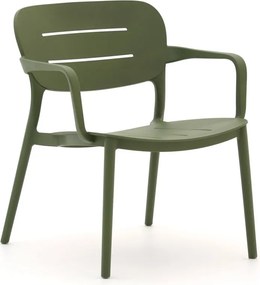 Lounge tuinstoel | Forza Pazzia | Kunststof | Groen | Stapelbaar | Kees Smit Tuinmeubelen