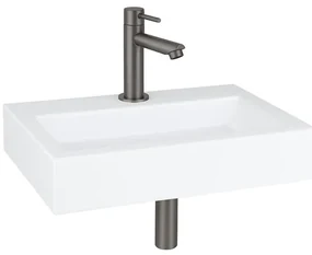 QeramiQ Fuente fonteinset - 38x24cm - 1 kraangat - keramiek - fonteinkraan gunmetal - glans wit SW696237/SW696207/SW696217/SW21912