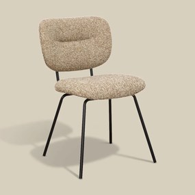 Moderne Eetkamerstoel Beige Boucle