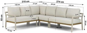 Hoek loungeset 7 personen Aluminium Taupe  Santika Furniture Santika