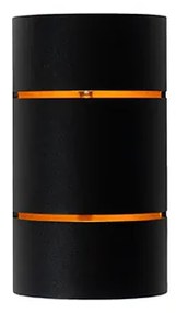 Moderne wandlamp zwart met gouden binnenkant - Ria