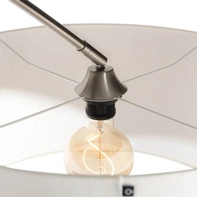 Booglamp staal stoffen kap wit 50 cm - XXL