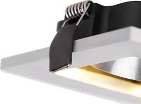 Set van 6 moderne inbouwspots aluminium draai- en kantelbaar GU10 50mm - Qure