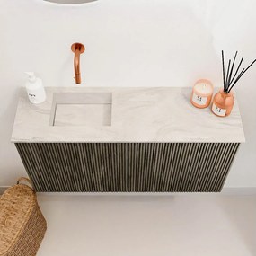 Mondiaz Joya DLux 80cm toiletmeubel shadow met wastafel faye links zonder kraangat ostra