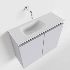 Mondiaz Ture 60cm toiletmeubel cale met wastafel talc links geen kraangat