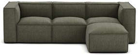 Modulaire bank, 3-zit en poef, getextureerde stof Seven