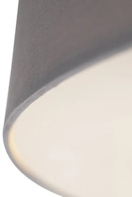Stoffen Landelijke plafondlamp grijs 70 cm - Drum Modern, Landelijk / Rustiek E27 rond Binnenverlichting Lamp