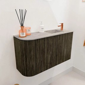 Mondiaz Joya DLux 70cm toiletmeubel ronding links shadow met wastafel faye rechts 1 kraangat glace