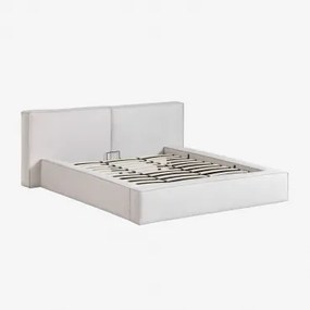 Gestoffeerd Bed Met Opbergruimte Lunari Gebroken Wit Chenille & 180 X 200 Cm - Sklum