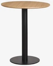 Ronde Barkruktafel Van Mdf Xiren Ø70 Cm & Natuurlijk Houtbruin - Zwart - Sklum