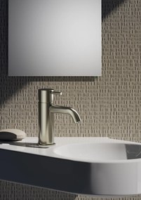 Hotbath Cobber wastafelkraan met gebogen uitloop messing geborsteld PVD