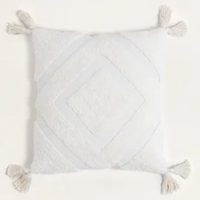 Vierkant Kussen 45x45 Cm Van Katoen Sowyer Wit - Sklum