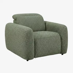 Elektrische Verstelbare Fauteuil Bekleed Peggy Bouclé Groen – Salie - Sklum