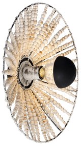 Oosterse wandlamp beige met kralen - Moti