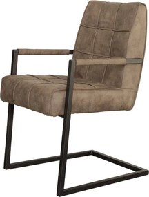 Eetkamerstoel - Jupiter - stof Cowboy retro lederlook taupe