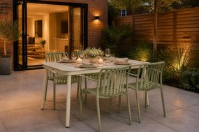 Tuinset 4 personen 160 cm Kunststof Groen Domani Furniture Alba/Tavano