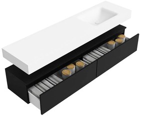 Zaro Alan badmeubel 180cm urban 2 lades met vrijhangende wastafel cloud rechts zonder kraangat talc