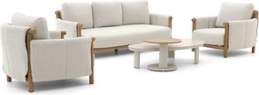 + 10% kassakorting | Stoel-bank loungeset Bellagio | 5 personen | Loungeset Beige | Aluminium | Kees Smit Tuinmeubelen