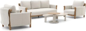 Stoel-bank loungeset Bellagio | 5 personen | Loungeset Beige | Aluminium | Kees Smit Tuinmeubelen