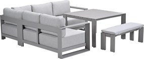 Garden Impressions Malakka lounge dining set 5-delig - taupe - valley sand