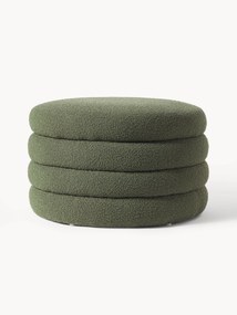 XL bouclé gestoffeerde poef Alto met opbergruimte