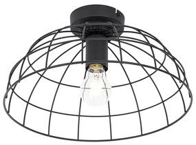 Industriële plafondlamp zwart 35 cm - Hanze Industriele / Industrie / Industrial E27 rond Binnenverlichting Lamp