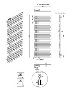 Sapho Volga radiator roestvrij staal 50x124cm 311W