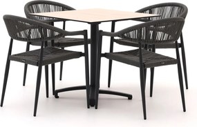 Diningset Manifesto | 4 personen kunststof | Tuinset stapelbaar | 5-delig | Kees Smit Tuinmeubelen