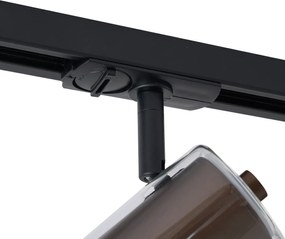 Modern railsysteem zwart met 5 spots donker brons 1-fase - Iconic Lloyd