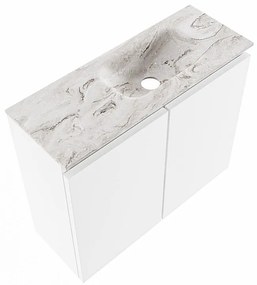 Mondiaz Ture DLux toiletmeubel 60cm talc met wastafel glace rechts zonder kraangat