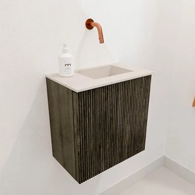 Mondiaz Joya DLux 40cm toiletmeubel shadow met wastafel faye rechts zonder kraangat meli
