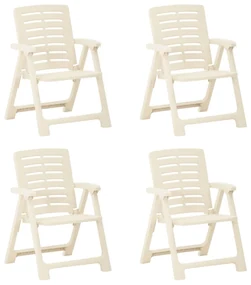 vidaXL Tuinstoelen 4 st kunststof wit