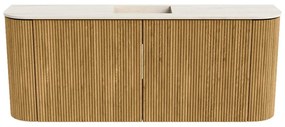 Mondiaz Joya DLux 105cm toiletmeubel ronding links/rechts oak met wastafel faye midden zonder kraangat meli