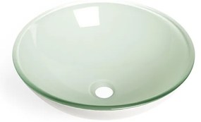 Saniclass Pesca Fragola Waskom - 42x14,5cm - rond - gehard glas - wit GS-L0076