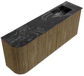 Mondiaz Joya DLux 100cm toiletmeubel ronding links dusk met wastafel faye rechts 1 kraangat lava