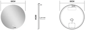 Set van 2 Saniclear Circle ronde spiegels met LED-verlichting 60cm incl. spiegelverwarming