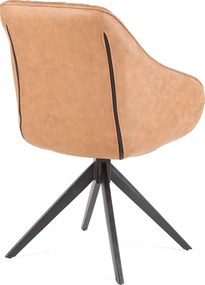Eetkamerstoel - Collins - lederlook Soft cognac