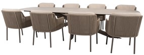 Prado Bernini dining tuinset 300x110xH75 cm 9 delig keramiek terre 4 Seasons Outdoor